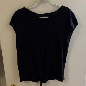 Loft Women's Black Tie-Front Top
